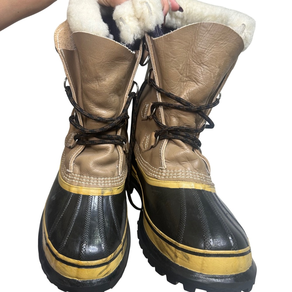 Vintage  men's sorrel Kaufman duck boots leather wool snow winter waterproof 8 9